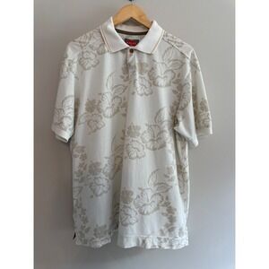 Tommy Bahama RELAX Floral Polo Shirt Mens Large Short Sleeve Casual‎